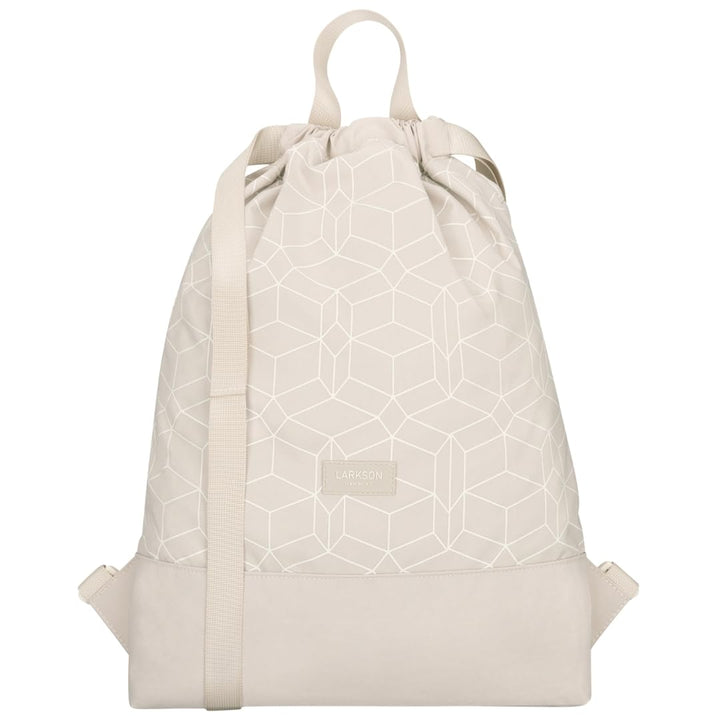 LARKSON Turnbeutel Damen &amp; Herren Beige Gemustert - No 7 - Rucksack Damen für Sport und Festival - B