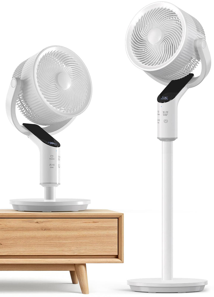Standventilator sehr leise, 20 dB Ventilator leise mit 80°+100° oszillierend, 58–106 cm Höhenverstel