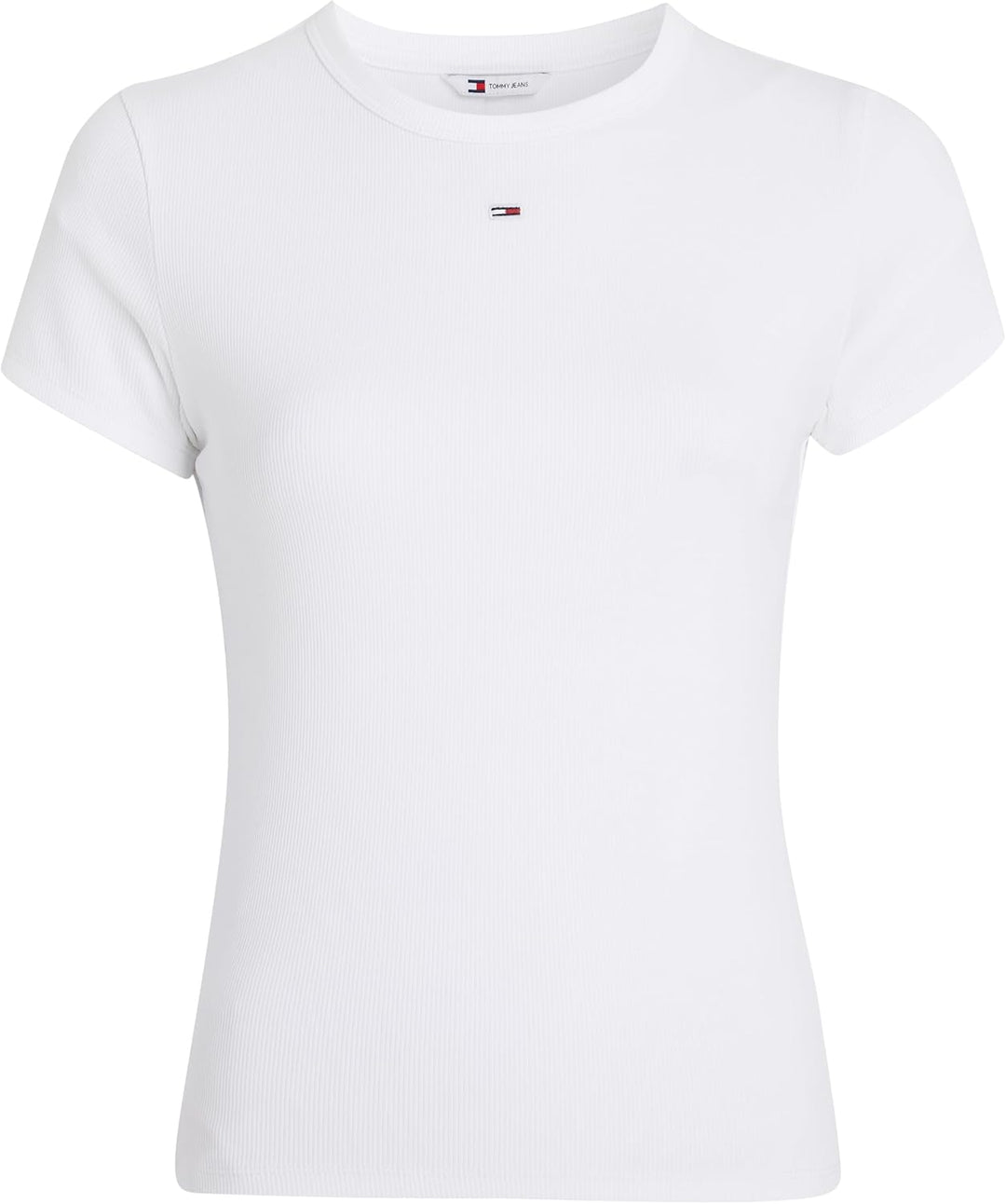Tommy Jeans Damen Tjw Slim Essential Rib Ss S/S Strickoberteile S Weiss, S Weiss