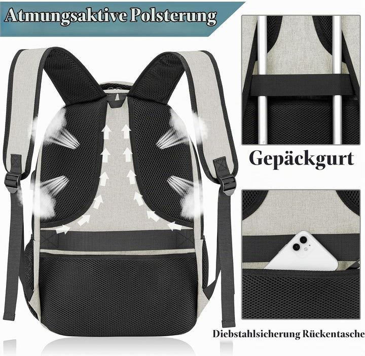 BIKROD Rucksack Herren und Damen, Schulrucksack Jungen Mädchen Teenager, 15.6 Zoll Laptop Arbeit Day