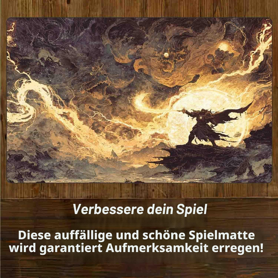 MTG Playmat 24x14 Zoll rutschfest mit Drachen Design genähte Kanten Glatte Oberfläche Gummibasis TCG