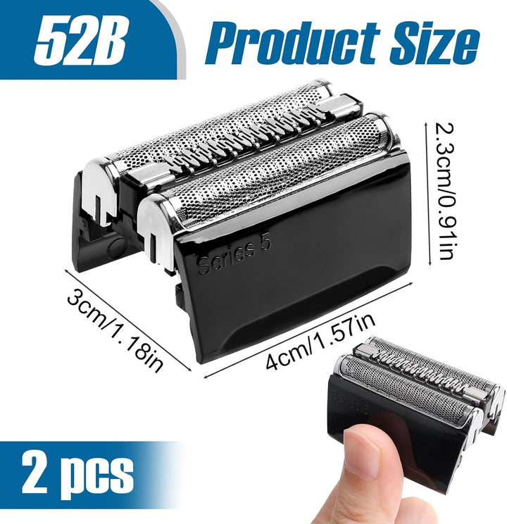 2 Stück Series 5 Scherkopf für Br*un, Elektrischer 52B Series 5 Rasierkopf S5 Scherkopf Ersatzrasier