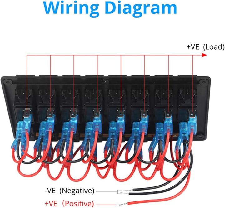 Geloo 8 Gang Marine Schalter Panel Wasserdichte Toggle Rocker Switch Panel 12V /24V Leistungsschalte