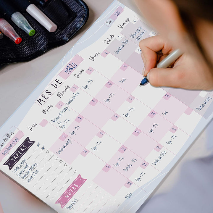 PACKLIST Personal Organizer (SPANISCH Semanal + Mensual | A4 Lila)