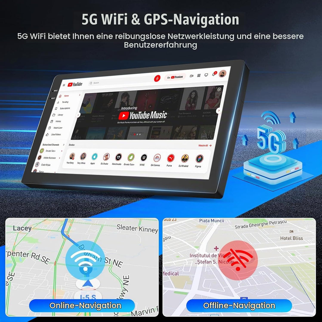 Hikity 4+64G Android 15 Autoradio für Seat Ibiza 2012-2015, 9" Bildschirmradio mit Wireless CarPlay