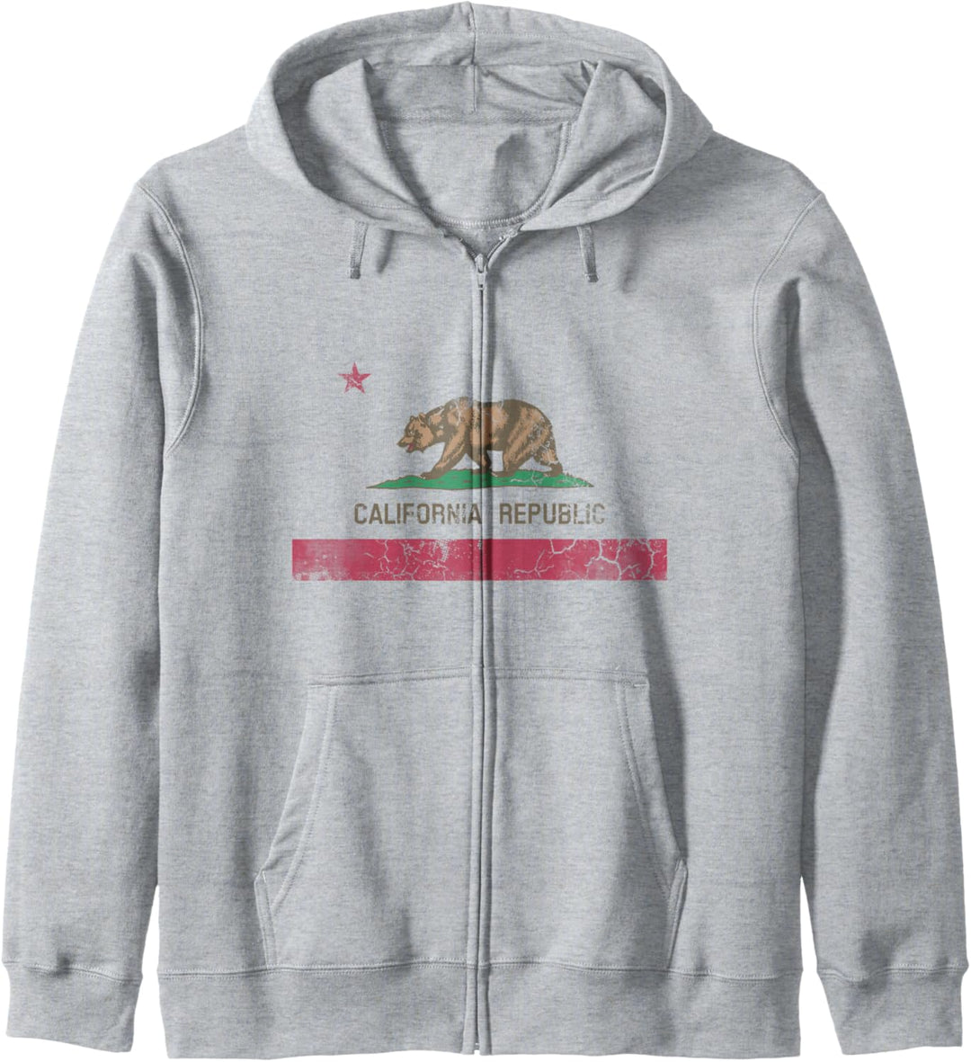 California Republic Flag State Vintage Fade Novelty Kapuzenjacke