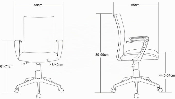 SixBros. Bürostuhl Grau - W-157A/8176, Grau