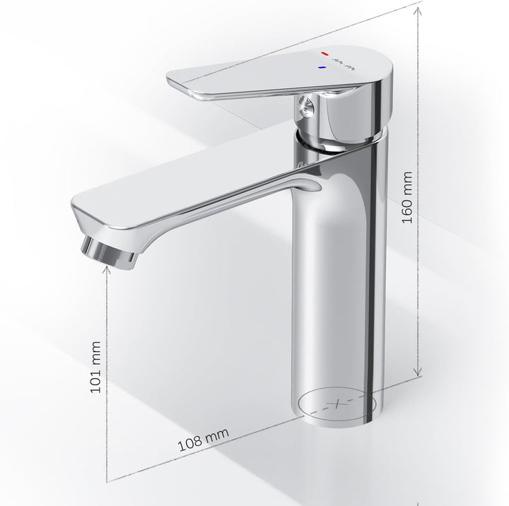 FTA02800 Hit Einhebel-Waschtischarmatur EcoStart (Chrom, Standard)