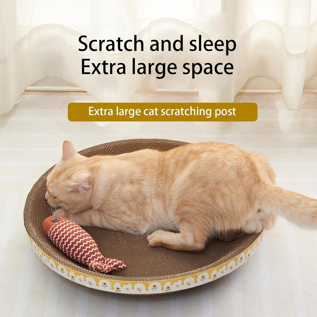 Katzenkratzbett - Pad Bowl Katze Karton Bett Kratzmatte - Dickes, kratzfestes Katzenbett aus Pappe,