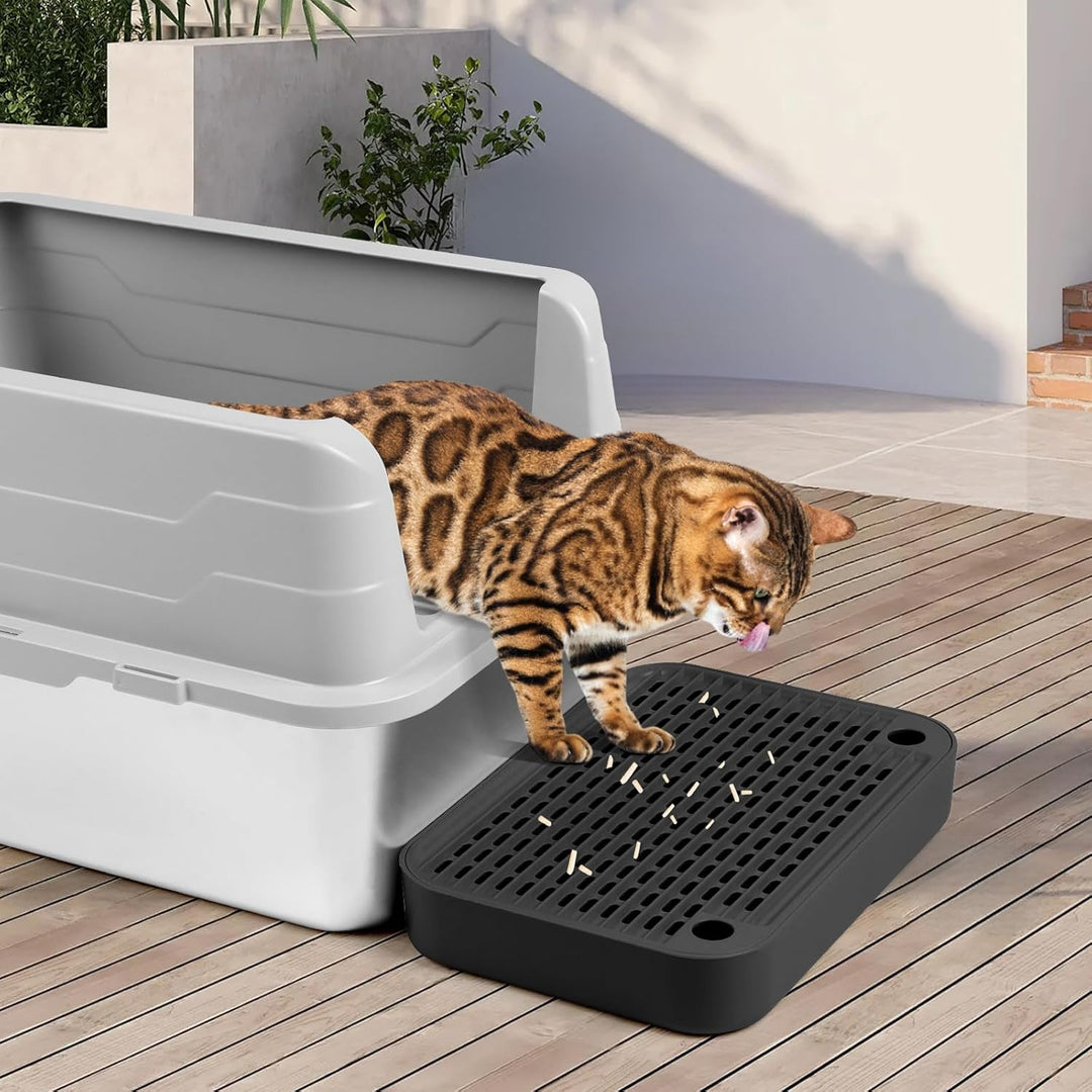Katzentreppe, Katzentoilette Rampenmatte mit Filterfunktion, Katzenklo Stufen für automatische selbs