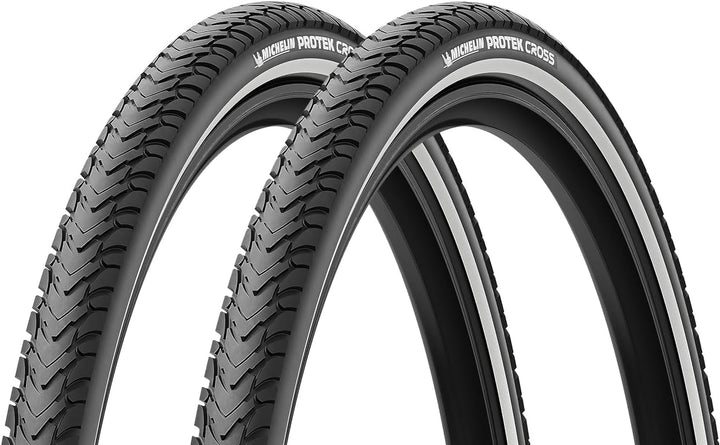 2 Stück 28 Zoll Protek Cross Fahrrad Reifen 37-622 Pannenschutz 28x1.4 Reflexstreifen