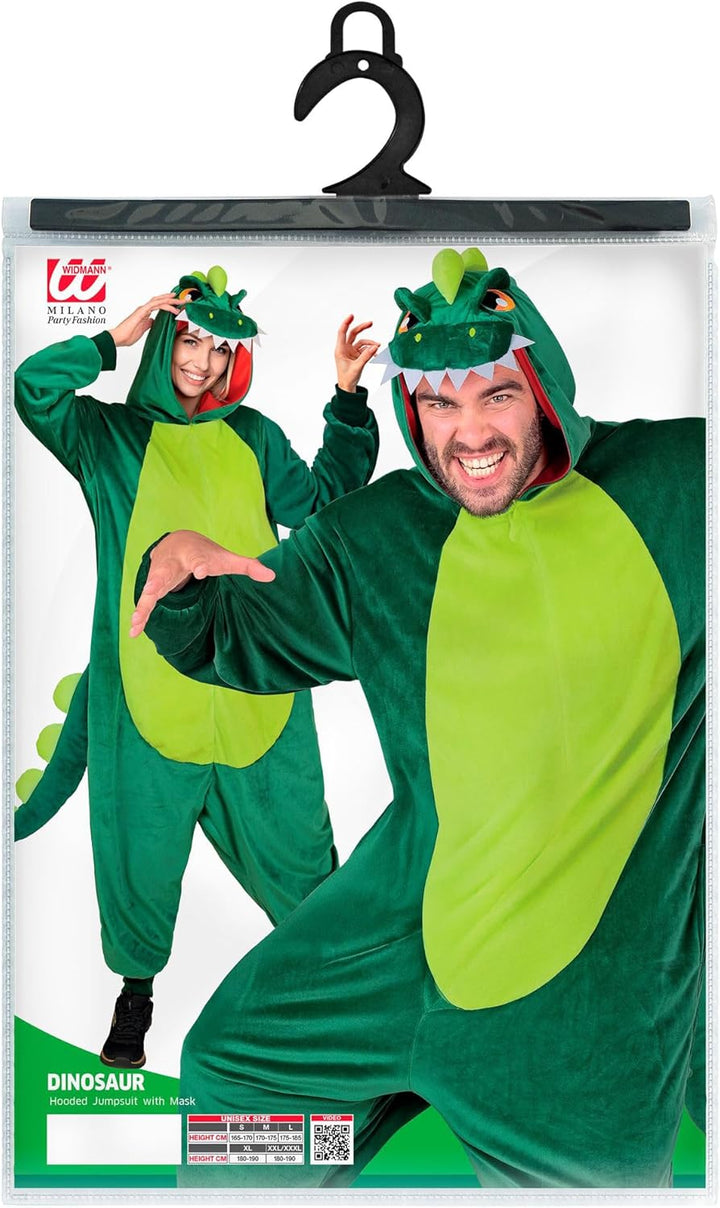 W WIDMANN MILANO Party Fashion - Tier Overall für Erwachsene, weicher Plüsch Jumpsuit mit Kapuze, Ti