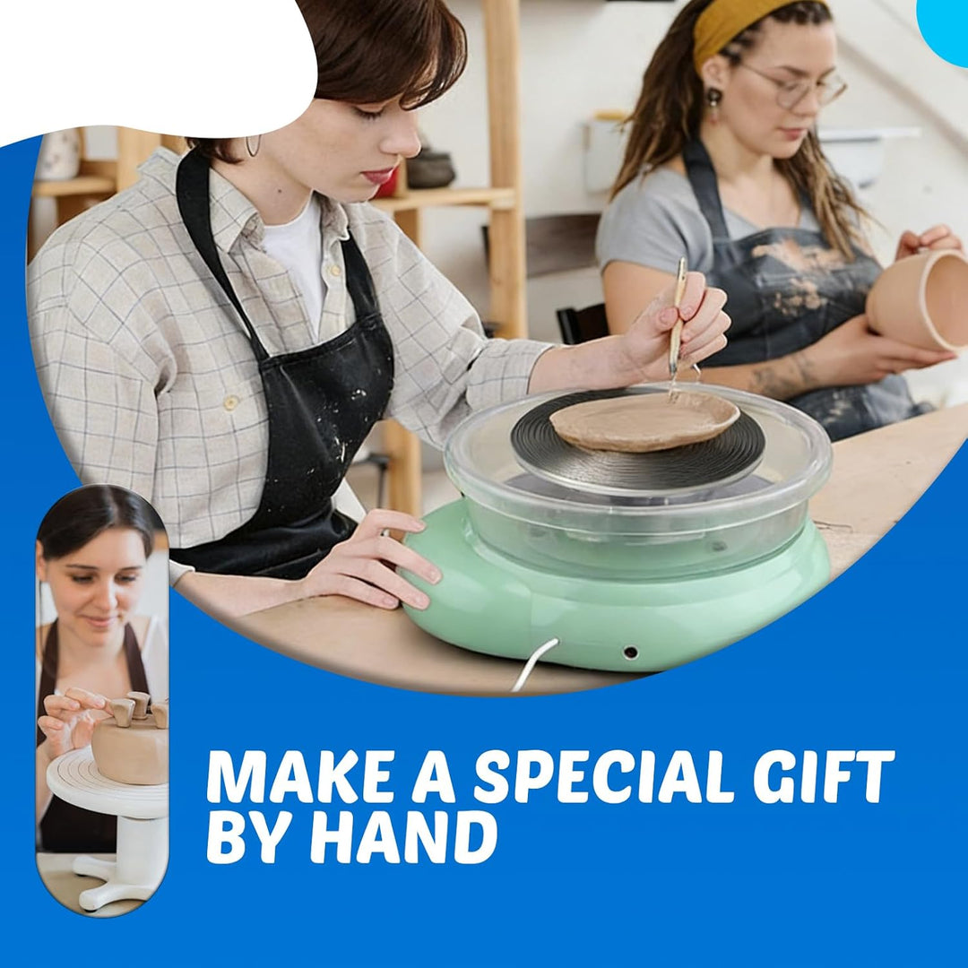 Mini-Töpferscheiben-Set, Töpferscheibe Elektrisch 12CM Drehteller, Einstellbarer Geschwindigkeitm 20