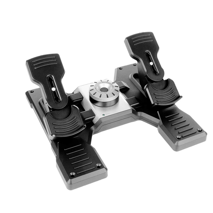 Logitech G Saitek Pro Flight Rudder Pedals, Pedale mit Zehenbremse zur Rudersteuerung für Flug Simul