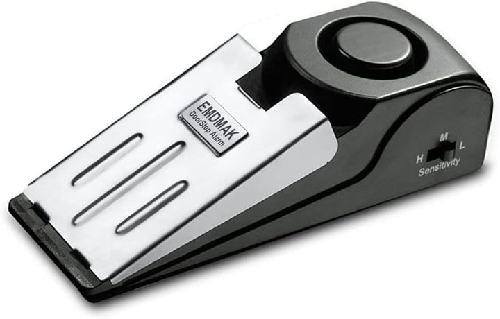 EMDMAK Türstopper-Alarm mit 120 dB Sirene, Türstopper für Zuhause und Reisen, Schwarz, 2 Stück Two p