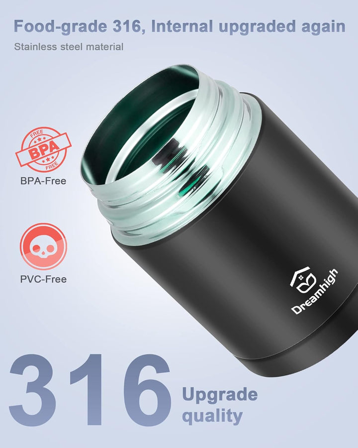 Dreamhigh® Thermobehälter für Essen 800 ml, Edelstahl Warmhaltebehälter Speisegefäss für Essen, Ther