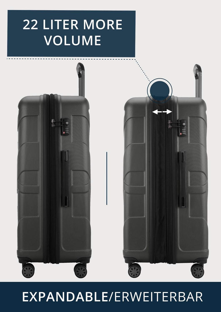 suitline - Grosser Hartschalen-Koffer Koffer Trolley Rollkoffer XL Reisekoffer, TSA, 76 cm, ca. 96-1