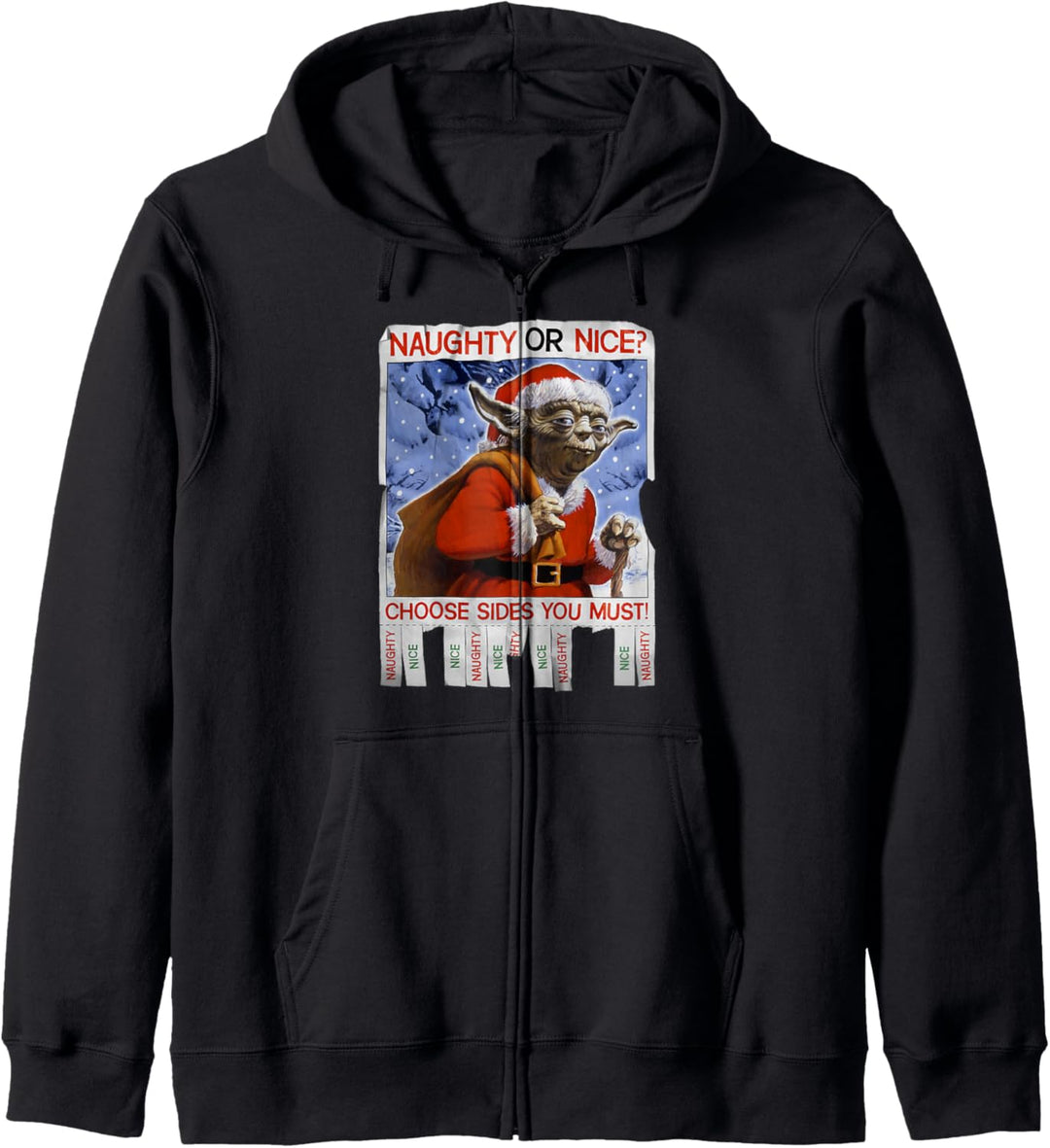 Star Wars Yoda Naughty Or Nice Flyer Weihnachten Kapuzenjacke