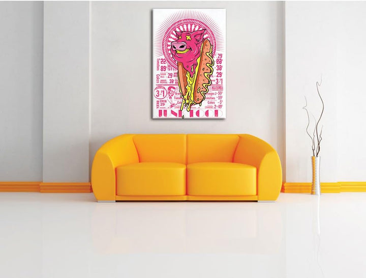 Pixxprint Junk Food White Bild auf Leinwand, XXL riesige Bilder fertig gerahmt mit Keilrahmen, Kunst