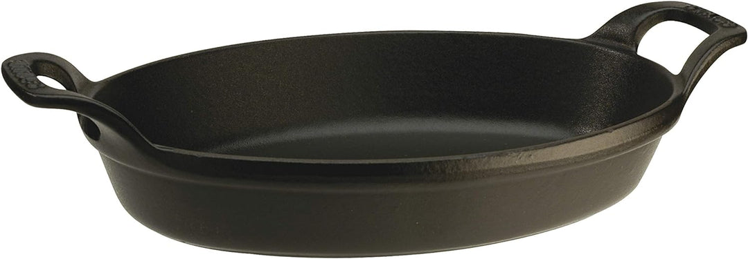 STAUB Stapelbare Auflaufform, oval Schwarz 37 cm, Schwarz 37 cm