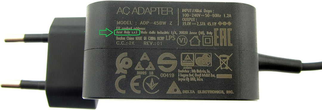 Acer Netzteil/Ladegerät 19V / 2,37A / 45W mit Netzstecker EU Swift 1 SF114-31 Serie (Original) 45W S