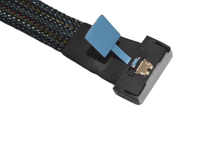 PCIe Gen4 MCIO x8 to 2 x SFF-8639 Kabel für U.2 NVMe SSD mit 15Pin SATA, 50 cm