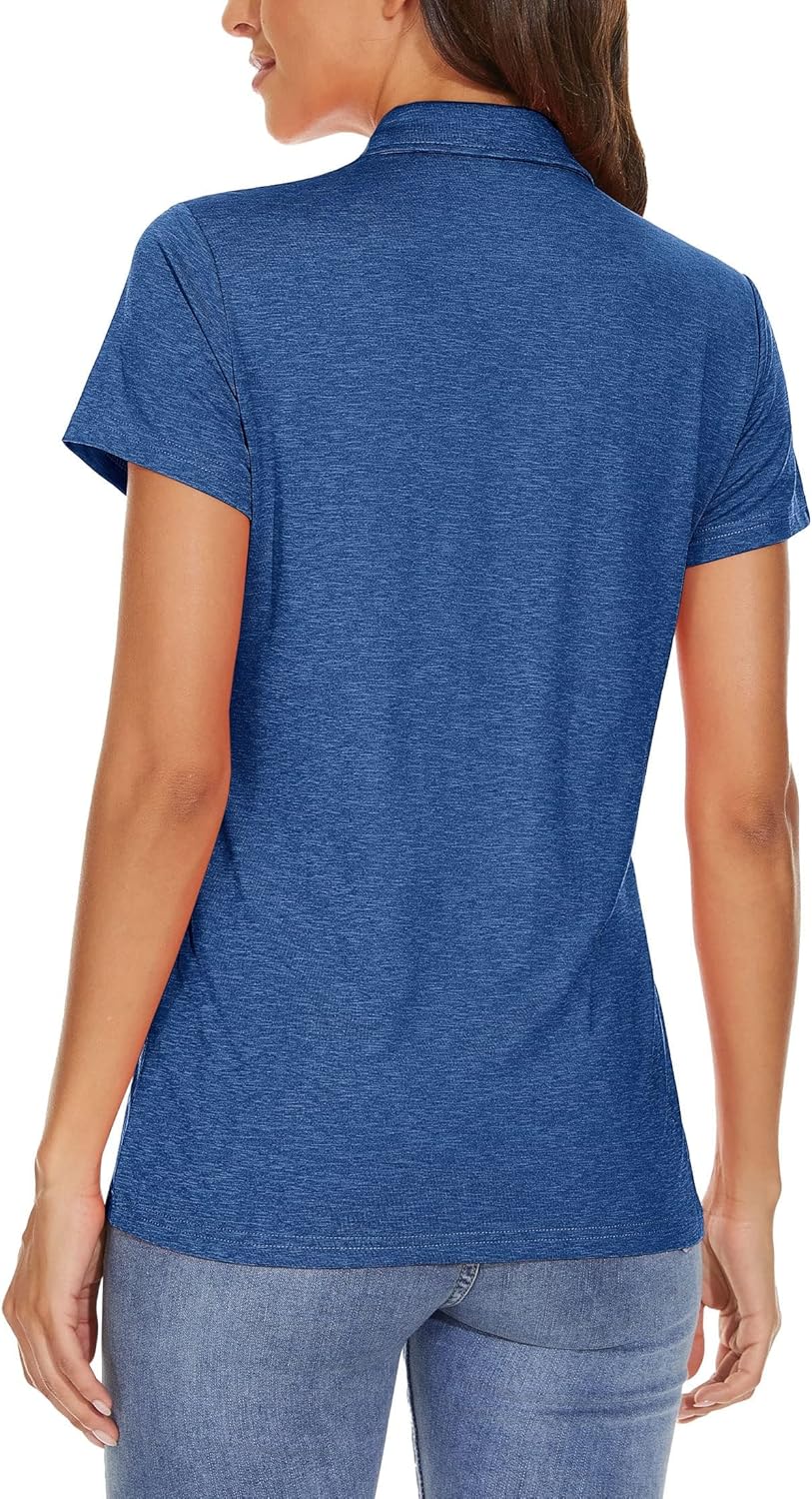 MAGCOMSEN Damen Poloshirts Kurzarm Polohemd Schnelltrocknend Golf Tennis Shirts Leicht Sport T-Shirt