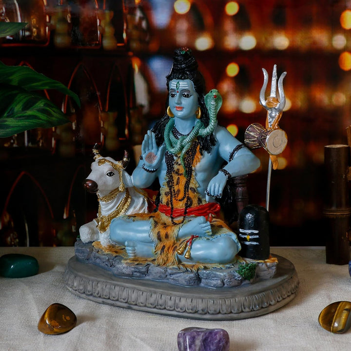 Indischer Gott, Lord Shiva-Statue, Geschenke für indische Hindu, 17 cm hoch, Shiva-Idol-Statue mit K