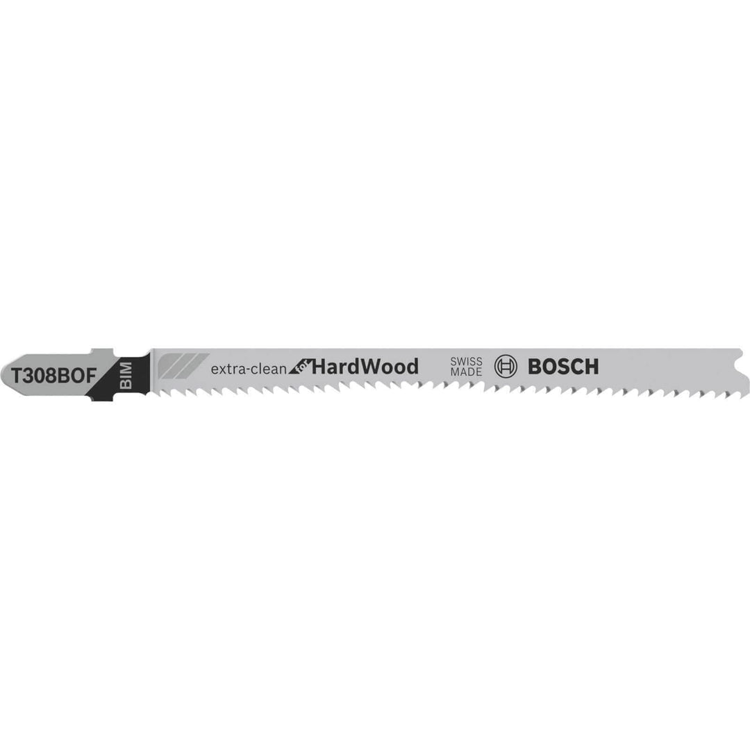 Bosch Accessories Professional 3 Stück Stichsägeblatt T 308 BOF Extra-Clean for Hard Wood (Hartholz,