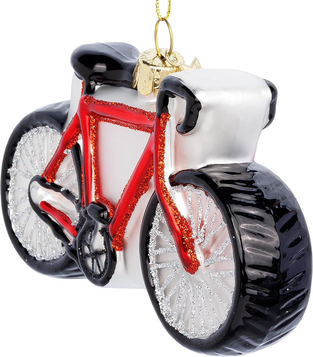 SIKORA Fahrrad Rennmaschine besondere Weihnachtskugel Glas Christbaumschmuck Deko Figur Weihnachten