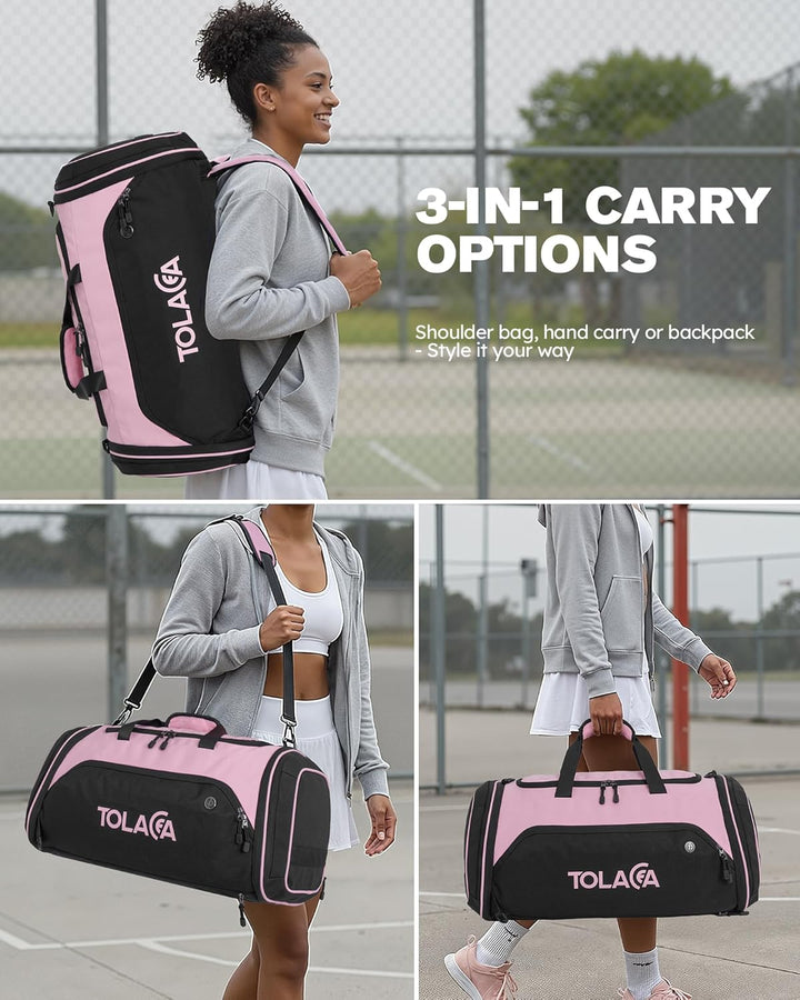 Tolaccea Sporttasche 56–70L für Herren & Damen – Erweiterbare Reisetasche mit Schuhfach & Nassfach,
