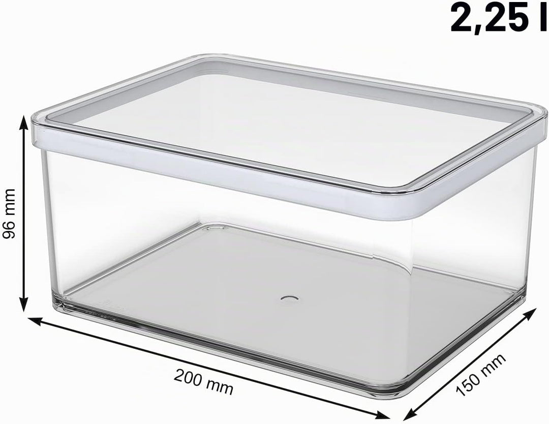 Rotho Loft rechteckige Vorratsdose 2.25l mit Deckel und Dichtung, Kunststoff (SAN) BPA-frei, transpa