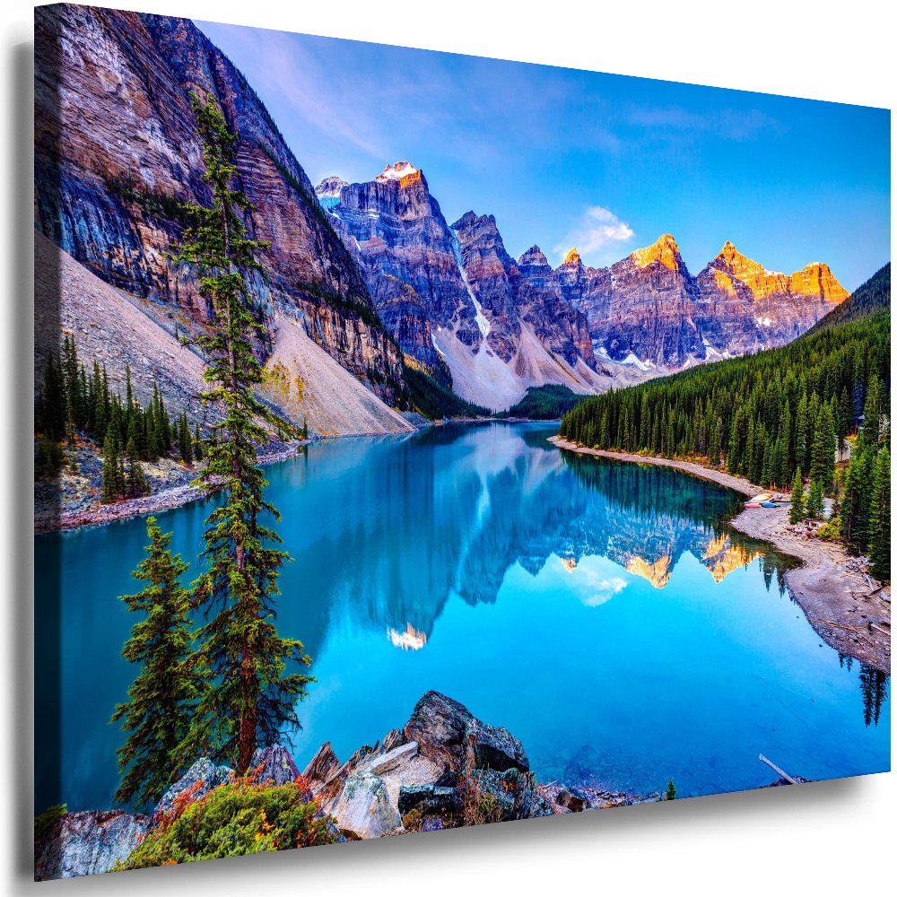 Julia-Art Leinwandbilder Landschaft Bild 100 x 70 x 2 cm - Wandbild 1 teilig - Wand Deko Modern Desi