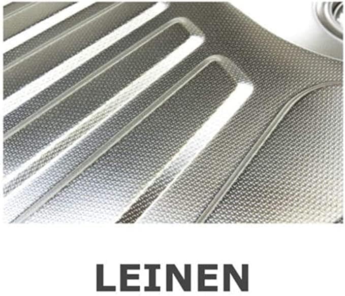 VBChome Einbauspüle mit Armatur 58x48 Leinenstruktur Rechts Edelstahl Küchenspüle Spüle Ablagefläche