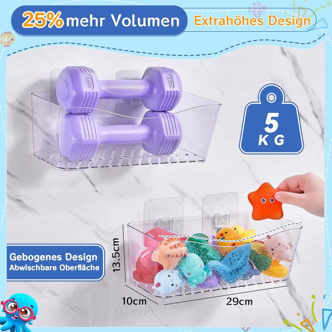 Antimbee Badewannenspielzeug Aufbewahrung Grosse, 2 Stück Duschablage Ohne Bohren, Shower Caddy Dusc