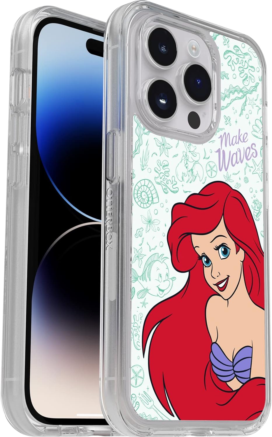 OtterBox Symmetry Series + transparente Hülle mit MagSafe für iPhone 14 Pro – Ariel Waves, Ariel