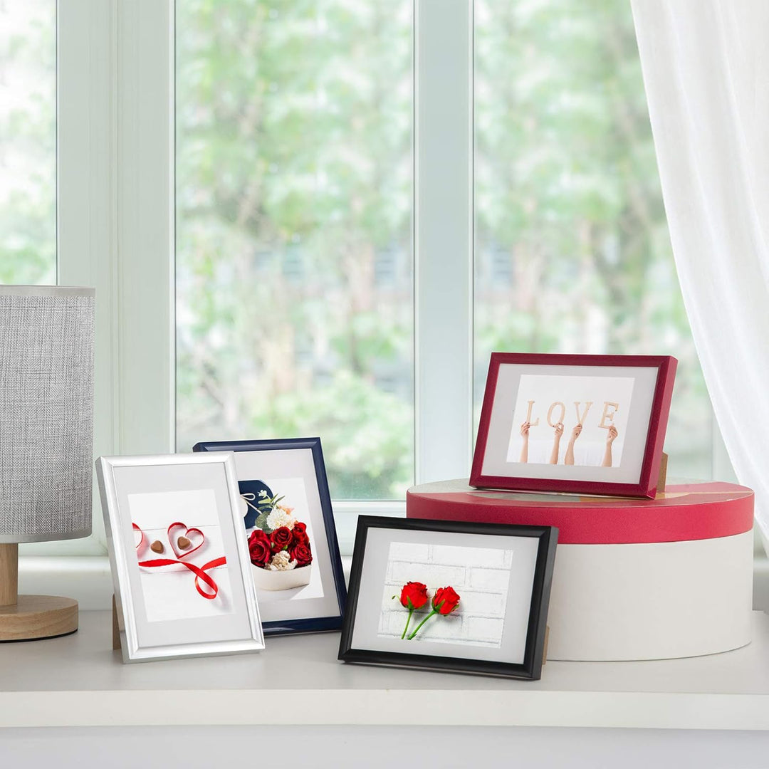 WOLTU Bilderrahmen 10x15 cm Set of 10 Fotorahmen aus Kunststoff mit Passepartout, Posterrahmen zum v