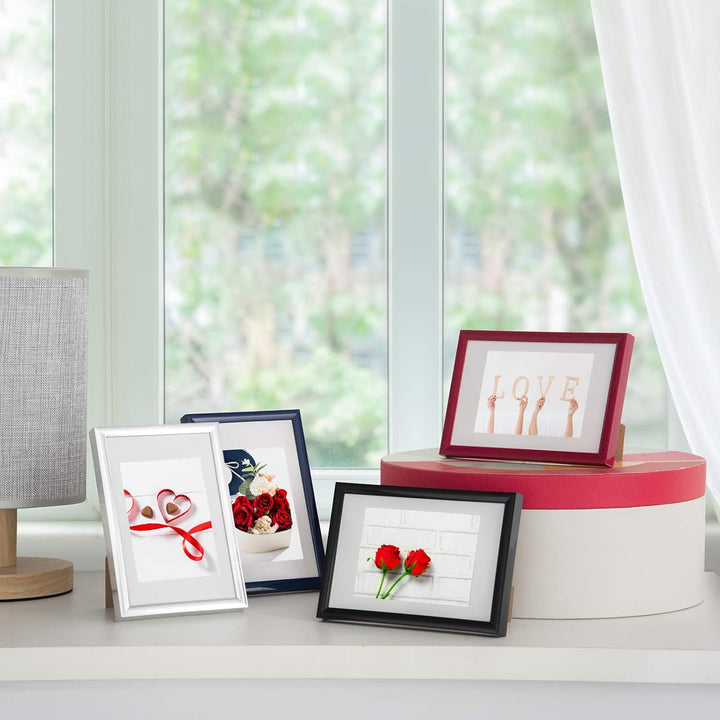 WOLTU Bilderrahmen 10x15 cm Set of 10 Fotorahmen aus Kunststoff mit Passepartout, Posterrahmen zum v