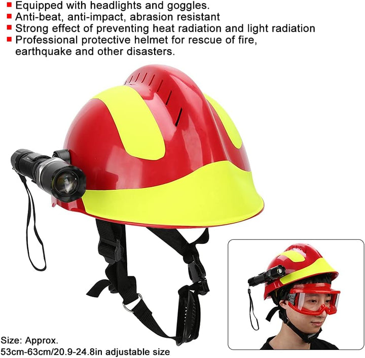 Rettungsschutzhelm Feuerwehrhelm Geschlossene Scheinwerfer und Brillen Outdoor Running Foot Camping