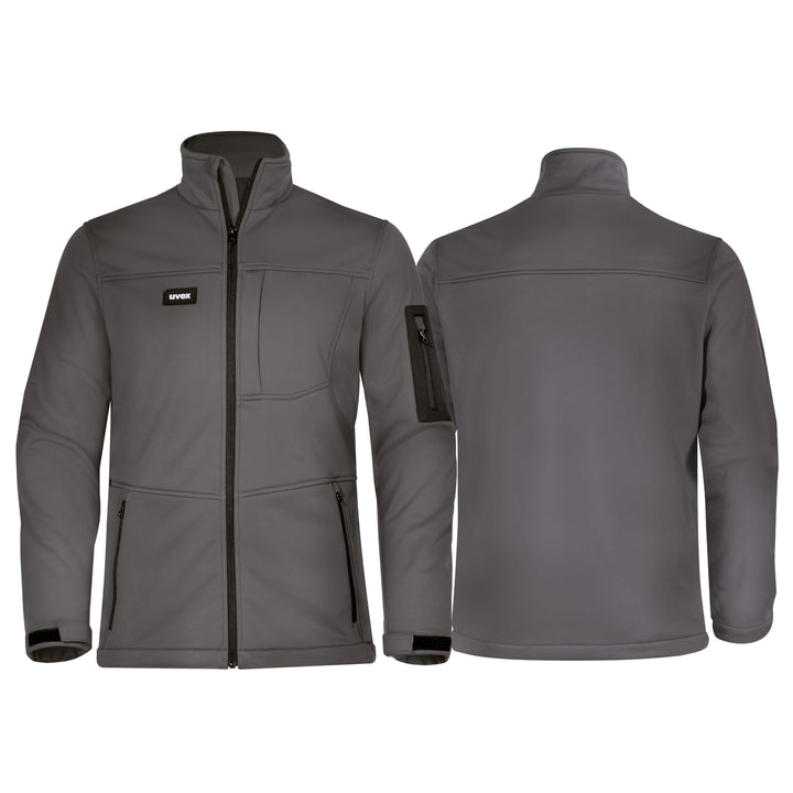 Uvex Echor Softshell-Arbeitsjacke für Herren - atmungsaktiv & wasserabweisend M Grau, M Grau