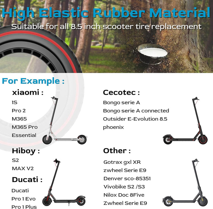 OUXI Xiaomi M365 Reifen, 8,5 Zoll Ersatzreifen Solid Reifen Für Mijia Mi Xiaomi M365/M365 Pro Elektr