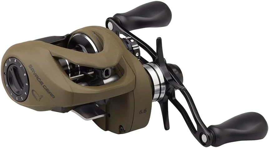 Savage Gear Raubfischrolle zum Vertikalangeln & Spinnfischen SG8 250 RH BC 6.6:1