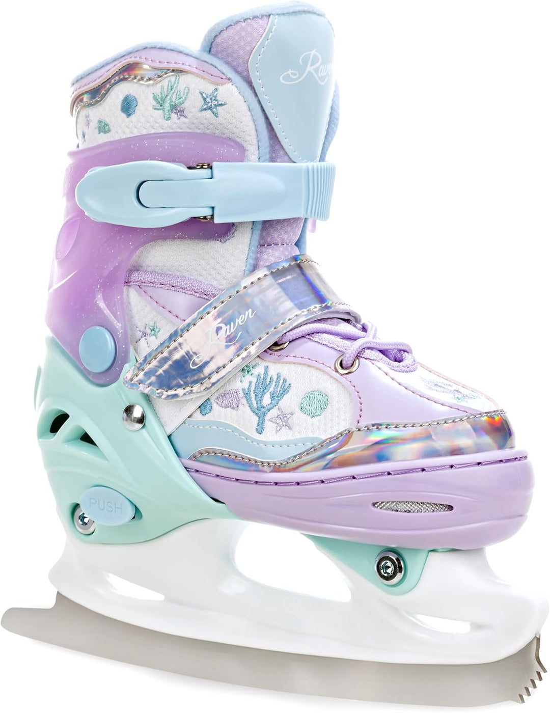 RAVEN 2in1 Kinder Schlittschuhe/Inline Skates Lia/Loret verstellbar mit LED Leuchtrad 27-30 (16,5-18