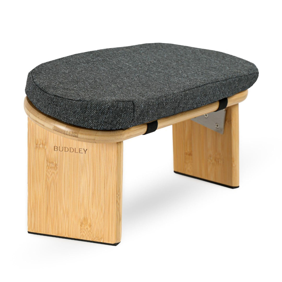 BUDDLEY Meditationsbank klappbar, Yogahocker mit Kissen, Meditationsbank, Meditationsstuhl faltbar,