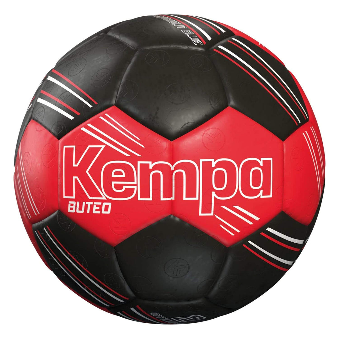 Kempa Buteo Fussballbälle 2 rot/schwarz, 2 rot/schwarz