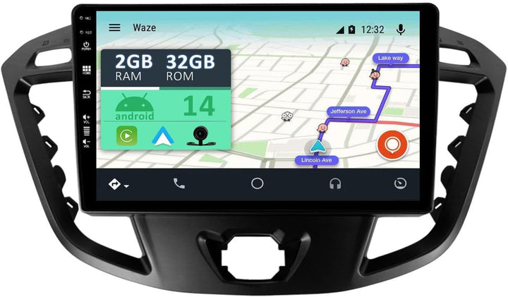 YUNTX [2GB+32GB] Android 12 Autoradio mit Navi für Ford Tourneo/Transit/Custom (2013-2021)-9 Zoll To