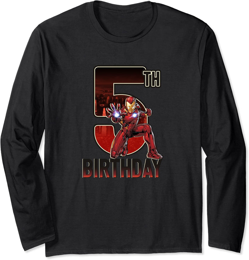Marvel Iron Man Happy 5th Birthday Langarmshirt