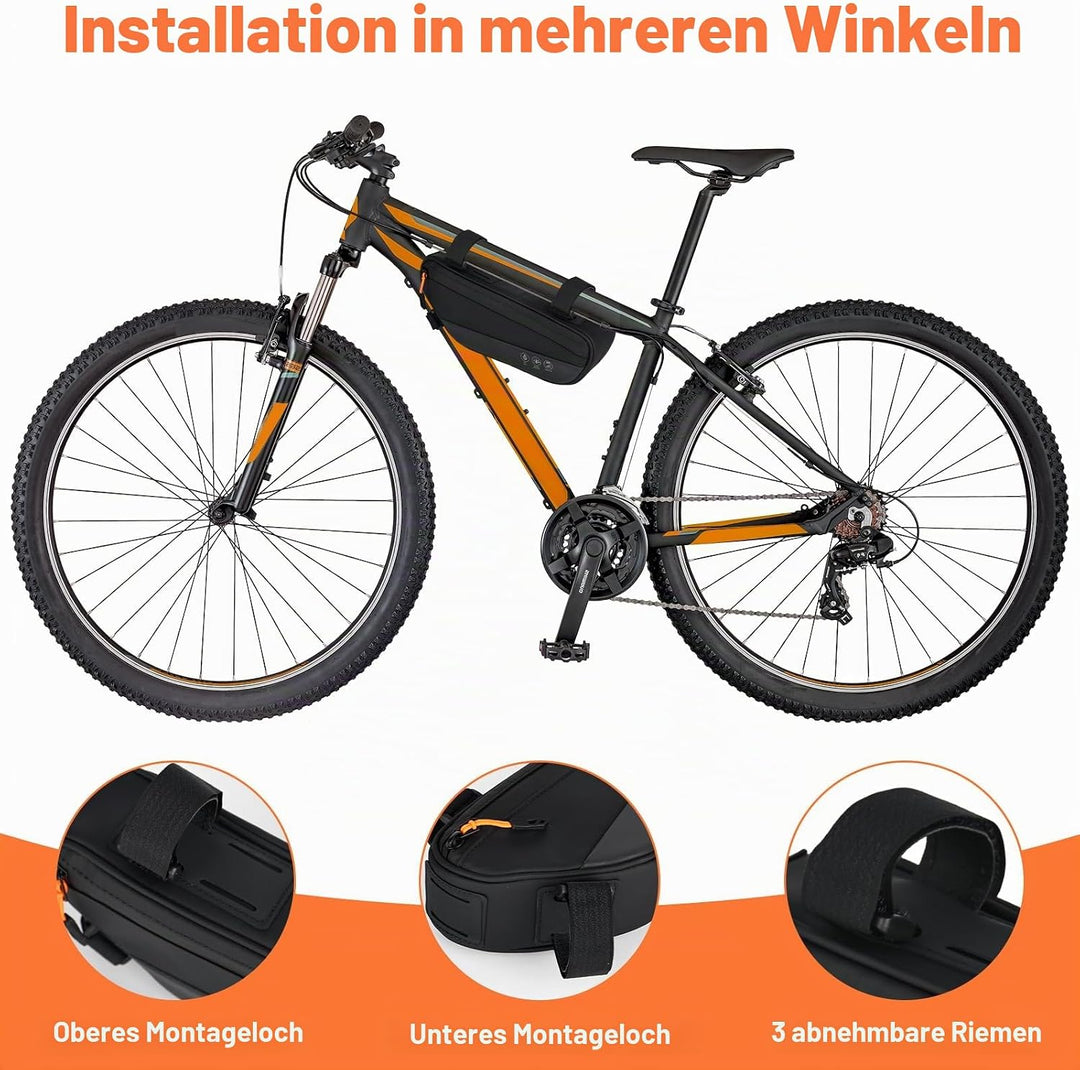 Fahrrad Rahmentasche Dreiecktasche 1,8 L Rahmentasche Fahrrad wasserdichte Fahrradtasche Rahmen Renn