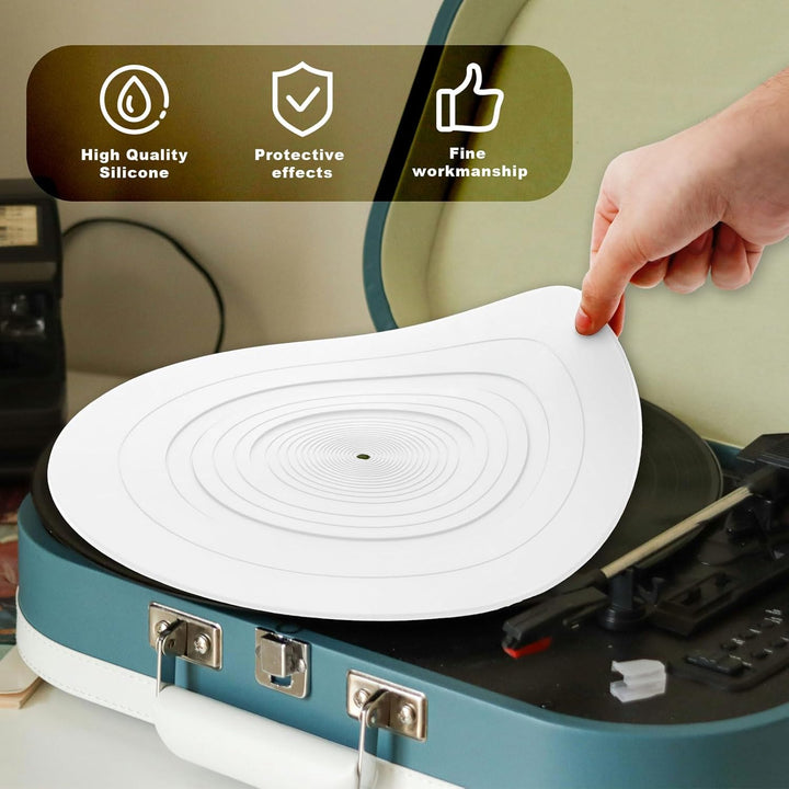 Plattenspieler-Plattenmatte, 30 cm Durchmesser Silikon Plattenspieler Matte Antistatische Rutschfest