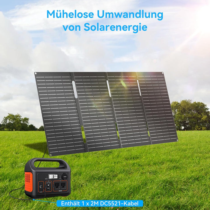 Ecosonique 60W Tragbares Solarpanel Faltbares Solarmodul schnelles Aufladen mit USB-C PD3.0 USB-A QC